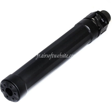 5KU 187mm Ryder 9 MP5 Silencieux avec +12mm CW sens horaire fileté Frein de Bouche Convient pour WE (WE-TECH) MP5 Série AEG SMG Fusil Airsoft