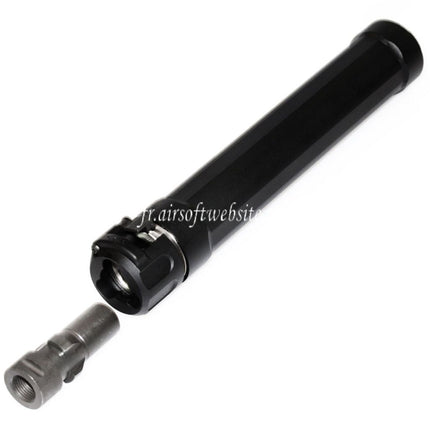 5KU 187mm Ryder 9 MP5 Silencieux avec +12mm CW sens horaire fileté Frein de Bouche Convient pour WE (WE-TECH) MP5 Série AEG SMG Fusil Airsoft
