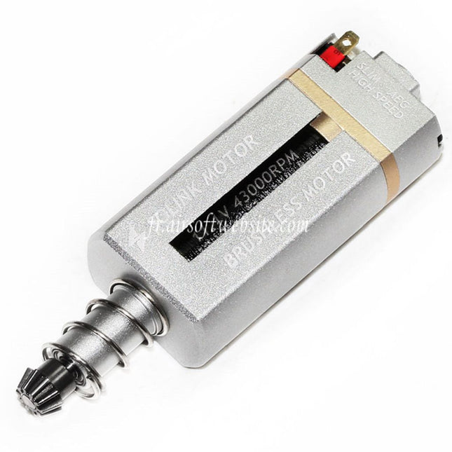 SOLINK Ultra-Mince Sans Balai Super Grande Vitesse Moteur (Long Axe) 11.1V 43000RPM Convient pour M4 M16 MP5 G3 P90 Série V2 Vitesse Boîte AEG Fusil Airsoft