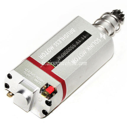 SOLINK Ultra-Mince Sans Balai Super Grande Vitesse Moteur (Long Axe) 11.1V 55000RPM Convient pour M4 M16 MP5 G3 P90 Série V2 Vitesse Boîte AEG Fusil Airsoft