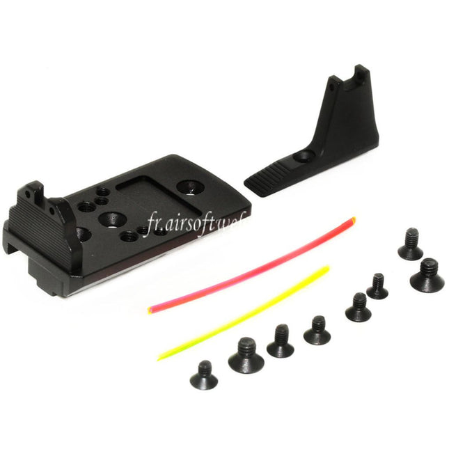 5KU Fibre Optique Guidon Hausse RMR Montage Base Adaptateur Convient pour ACTION ARMY AAP01 GBB Pistolet Airsoft