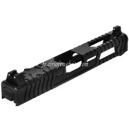 5KU CNC Aluminum 9INE RMR Ready Canon Glissière Set Convient pour WE Tokyo Marui G17 Gen3 Série GBB Pistolet Airsoft Noir