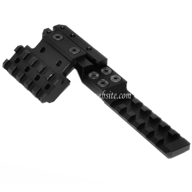 PPS CNC Aluminum Hausse Extended Rail Montage Set Convient pour AK Série AEG Fusil Airsoft Noir