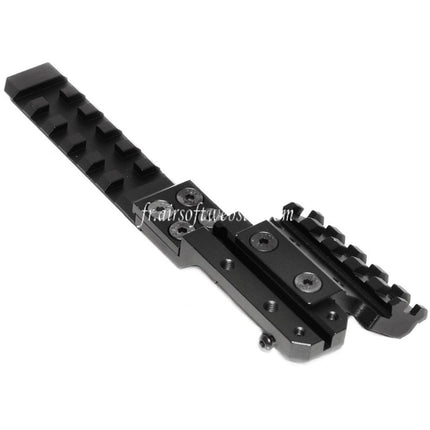 PPS CNC Aluminum Hausse Extended Rail Montage Set Convient pour AK Série AEG Fusil Airsoft Noir