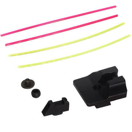 Guns Modify GM CNC Acier W-Style Fibre Optique Visée Set Convient pour Umarex VFC G-Série GBB Pistolet Airsoft