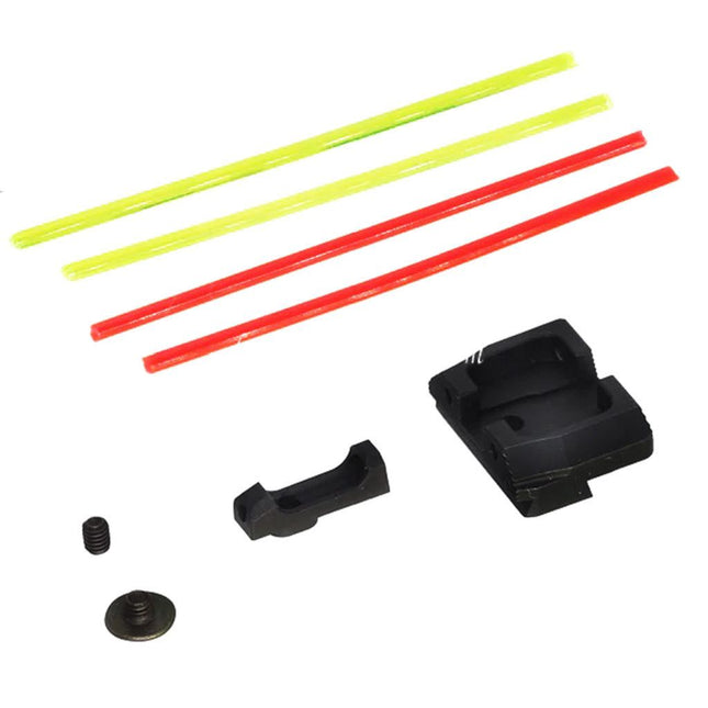 Guns Modify GM CNC Acier Low Profile Fibre Optique Guidon Hausse Set Convient pour Umarex VFC G-Série Version.1 GBB Pistolet Airsoft