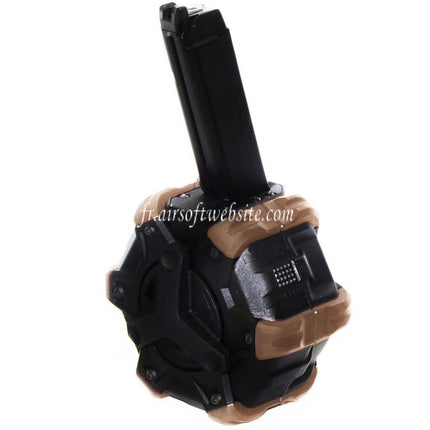 WE (WE-TECH) 350 Billes Gaz Chargeur Tambour Convient pour G17 G18C G-Série GBB Pistolet Airsoft