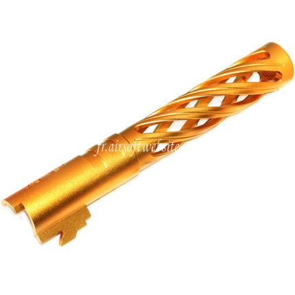 5KU 5 Pouces 123/127mm CNC Tornade Spirale Hollow Canon Extérieur +11mm CW sens horaire Convient pour Armorer Works AW WE-TECH Tokyo Marui Hi-Capa 5.1 GBB Pistolet Airsoft