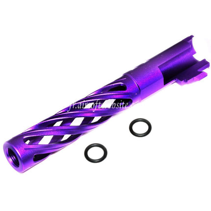 5KU 5 Pouces 123/127mm CNC Tornade Spirale Hollow Canon Extérieur +11mm CW sens horaire Convient pour Armorer Works AW WE-TECH Tokyo Marui Hi-Capa 5.1 GBB Pistolet Airsoft