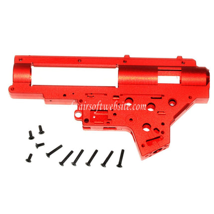 CYMA CNC Aluminum 8mm QD Vitesse Boîte Boîtier Convient pour CYMA Platinum Série SR25 QBS Série AEG Fusil Airsoft Rouge