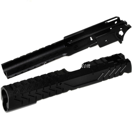 5KU CNC Aluminium Matrix Style Glissière et Milieu Châssis Set Convient pour Tokyo Marui Hi-Capa Série GBB Pistolet Airsoft