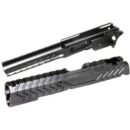 5KU CNC Aluminium Matrix Style Glissière et Milieu Châssis Set Convient pour Tokyo Marui Hi-Capa Série GBB Pistolet Airsoft