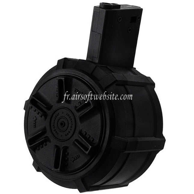 G&G 2300 Billes Polymère Chargeur Tambour Convient pour G&G M4 M16 Série AEG Fusil Airsoft Noir