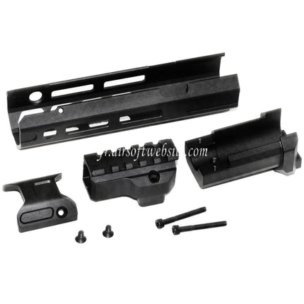 Dytac SLR Rifleworks ION Lite 165mm 6.5 Pouces Extended M-LOK Rail de Garde-Main Kit avec Canon Extérieur Convient pour GHK AK Série GBB Fusil Airsoft Noir