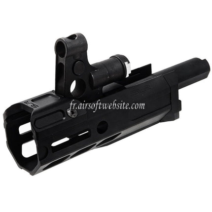 Dytac SLR Rifleworks 125mm 4.7 Pouces Light M-LOK Extended Rail de Garde-Main Kit avec Canon Extérieur Convient pour Tokyo Marui AKM Série GBB Fusil Airsoft Noir