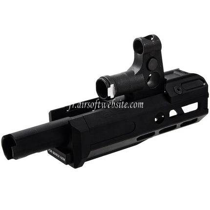 Dytac SLR Rifleworks 125mm 4.7 Pouces Light M-LOK Extended Rail de Garde-Main Kit avec Canon Extérieur Convient pour Tokyo Marui AKM Série GBB Fusil Airsoft Noir