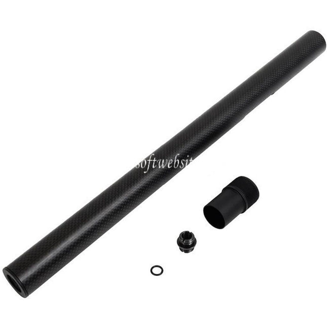 Laylax PSS 421mm Carbone Fibre Canon Extérieur Convient pour Tokyo Marui VSR-10 G-Spec Série Bolt Action Sniper Airsoft Noir