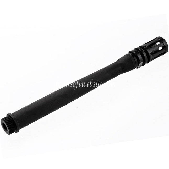 VFC Extended Canon Extérieur -14mm CCW sens antihoraire avec Flash Hider Convient pour VFC M249 Série GBB Machine Gun Fusil Airsoft Noir
