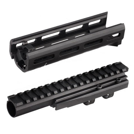Hephaestus 6.5 Pouces 160mm CNC Aluminum M-LOK Garde-Main avec 20mm Railed Gaz Tube Convient pour GHK LCT AKS-74U Série AEG GBB Fusil Airsoft Noir