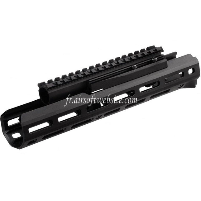 Hephaestus 10.5 Pouces 265mm CNC Aluminum M-LOK Garde-Main avec 20mm Railed Gaz Tube Convient pour Tokyo Marui ZET System AK Série GBB Fusil Airsoft Noir