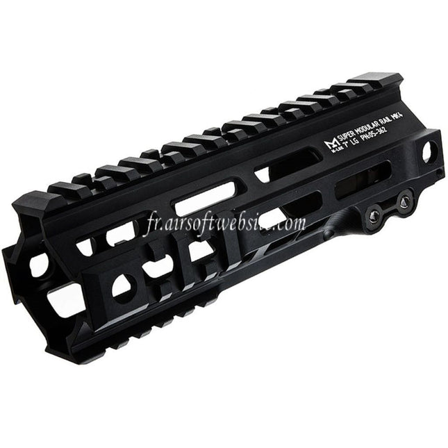 Z-Parts Aluminum 185mm 7 Pouces MK4 M-LOK Rail de Garde-Main avec Barrel Nut Convient pour Tokyo Marui M4 Série MWS GBB Fusil Airsoft Noir