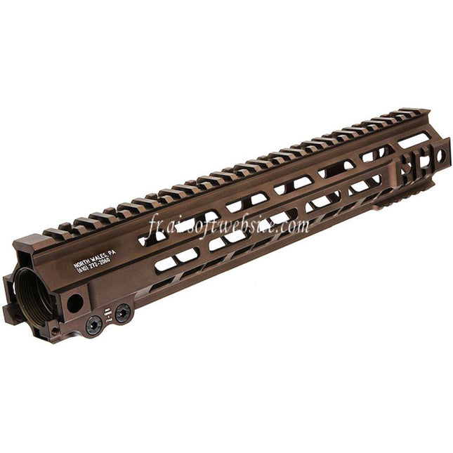 Z-Parts Aluminum 335mm 13 Pouces MK4 M-LOK Rail de Garde-Main avec Barrel Nut Convient pour Tokyo Marui M4 Série MWS GBB Fusil Airsoft Tan