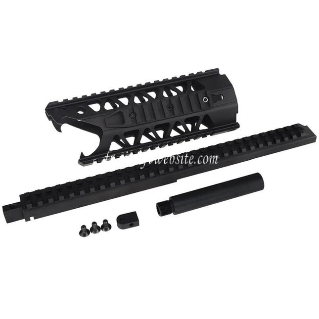 Army Armament 7 Pouces 4-Côtés Railed Raptor RAS Keymod Interface Rail de Garde-Main Convient pour Army Armament R907 AUG AEG Fusil Airsoft Noir