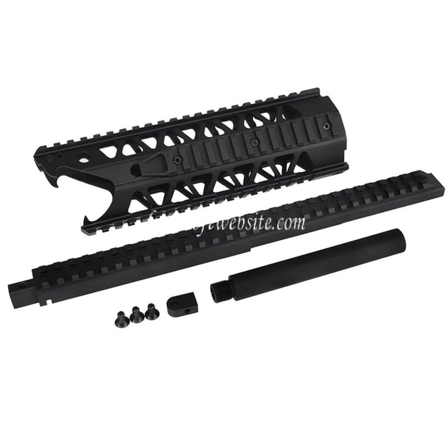 Army Armament 9 Pouces 4-Côtés Railed Raptor RAS Keymod Interface Rail de Garde-Main Convient pour Army Armament R908 AUG AEG Fusil Airsoft Noir