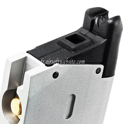 RWA 25 Billes Co2 Chargeur Convient pour KJ Works RWA GRP Nighthawk Custom War Hawk Série 1911 GBB Pistolet Airsoft Argent