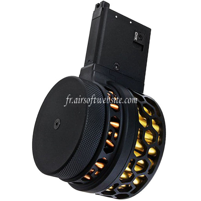 DYTAC XMAG 100 Billes Green Gaz Chargeur Tambour Convient pour GHK AR M4 Série GBB Fusil Airsoft