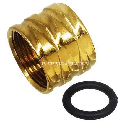 5KU Rhombus Knurled Canon Filetage Couvre-filet Convient pour -14mm CCW sens antihoraire Canon Extérieur Pistolet Airsoft