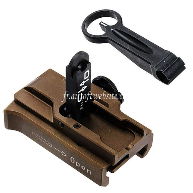 Guns Modify GM CNC Aluminum 416 A5 Style Détachement rapide Rabattable Sight Convient pour Tokyo Marui M4 Série MWS GBB Fusil Airsoft