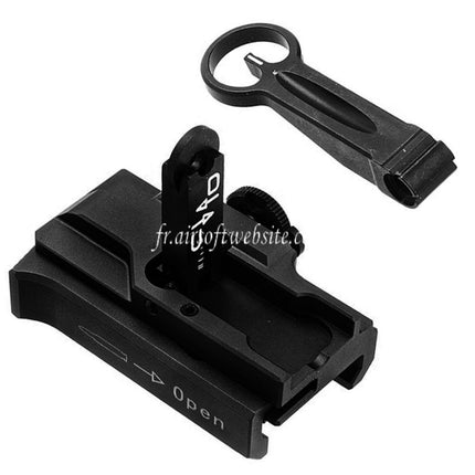 Guns Modify GM CNC Aluminum 416 A5 Style Détachement rapide Rabattable Sight Convient pour Tokyo Marui M4 Série MWS GBB Fusil Airsoft