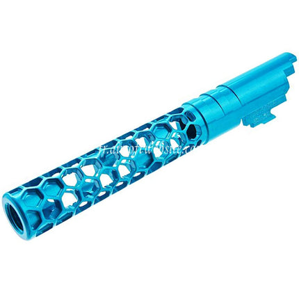 Dr. Black CNC 6063 Aluminum 5 Pouces 125mm Favos Style Canon Extérieur +11mm CW sens horaire Convient pour Armorer Works AW WE-TECH Tokyo Marui Hi-Capa 5.1 Série GBB Pistolet Airsoft