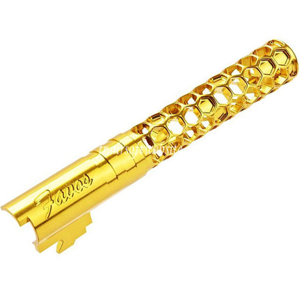 Dr. Black CNC 6063 Aluminum 5 Pouces 125mm Favos Style Canon Extérieur +11mm CW sens horaire Convient pour Armorer Works AW WE-TECH Tokyo Marui Hi-Capa 5.1 Série GBB Pistolet Airsoft