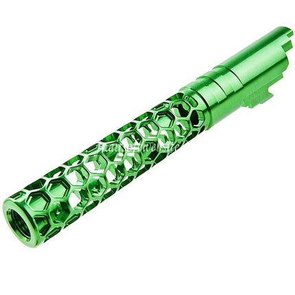 Dr. Black CNC 6063 Aluminum 5 Pouces 125mm Favos Style Canon Extérieur +11mm CW sens horaire Convient pour Armorer Works AW WE-TECH Tokyo Marui Hi-Capa 5.1 Série GBB Pistolet Airsoft