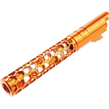 Dr. Black CNC 6063 Aluminum 5 Pouces 125mm Favos Style Canon Extérieur +11mm CW sens horaire Convient pour Armorer Works AW WE-TECH Tokyo Marui Hi-Capa 5.1 Série GBB Pistolet Airsoft