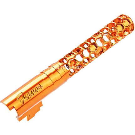 Dr. Black CNC 6063 Aluminum 5 Pouces 125mm Favos Style Canon Extérieur +11mm CW sens horaire Convient pour Armorer Works AW WE-TECH Tokyo Marui Hi-Capa 5.1 Série GBB Pistolet Airsoft