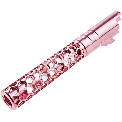 Dr. Black CNC 6063 Aluminum 5 Pouces 125mm Favos Style Canon Extérieur +11mm CW sens horaire Convient pour Armorer Works AW WE-TECH Tokyo Marui Hi-Capa 5.1 Série GBB Pistolet Airsoft