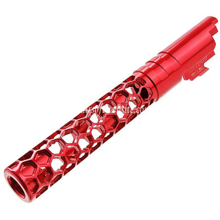 Dr. Black CNC 6063 Aluminum 5 Pouces 125mm Favos Style Canon Extérieur +11mm CW sens horaire Convient pour Armorer Works AW WE-TECH Tokyo Marui Hi-Capa 5.1 Série GBB Pistolet Airsoft