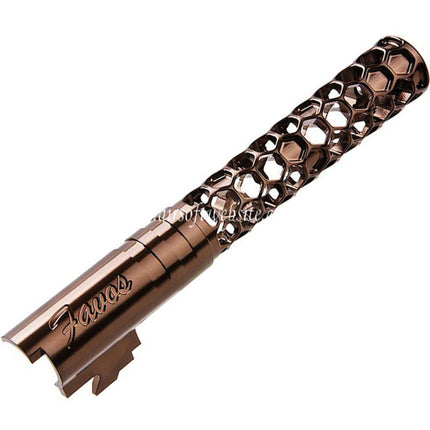 Dr. Black CNC 6063 Aluminum 5 Pouces 125mm Favos Style Canon Extérieur +11mm CW sens horaire Convient pour Armorer Works AW WE-TECH Tokyo Marui Hi-Capa 5.1 Série GBB Pistolet Airsoft