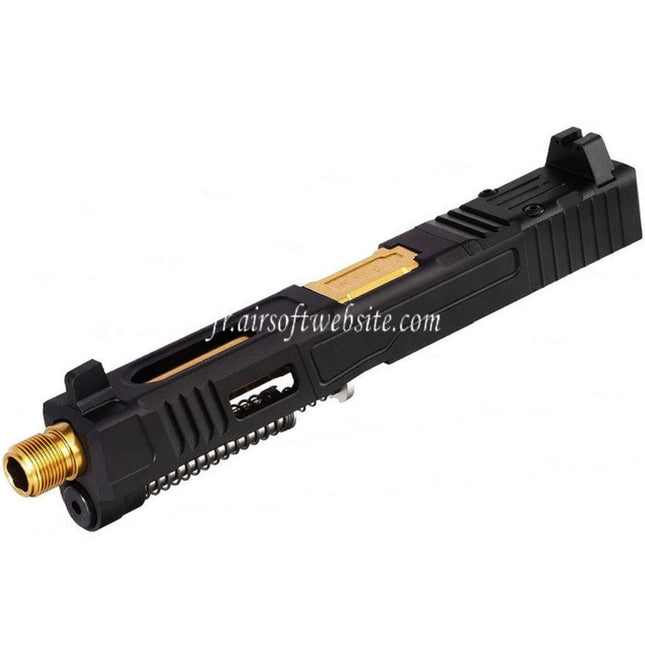 VFC CNC Aluminum Fowler Industries MKII Complète Haut Glissière Canon Set Convient pour Elite Force VFC G17 Gen5 GBB Pistolet Airsoft Noir