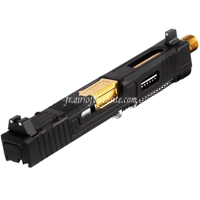 VFC CNC Aluminum Fowler Industries MKII Complète Haut Glissière Canon Set Convient pour Elite Force VFC G17 Gen5 GBB Pistolet Airsoft Noir