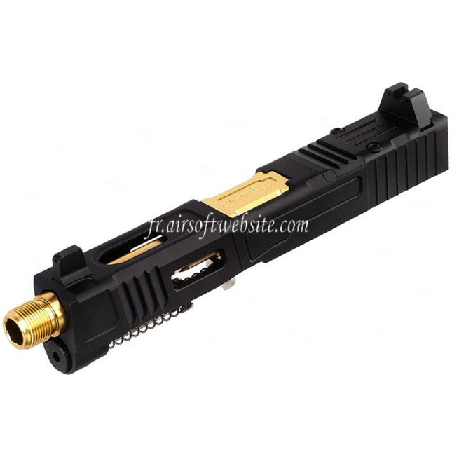 VFC CNC Aluminum Fowler Industries MKII Complète Haut Glissière Canon Set Convient pour Elite Force VFC G19X G45 GBB Pistolet Airsoft Noir