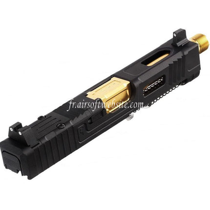 VFC CNC Aluminum Fowler Industries MKII Complète Haut Glissière Canon Set Convient pour Elite Force VFC G19X G45 GBB Pistolet Airsoft Noir