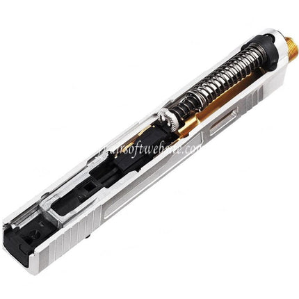 VFC CNC Acier Inoxydable Fowler Industries MKII Complète Haut Glissière Canon Set Convient pour Elite Force VFC G17 Gen5 GBB Pistolet Airsoft Argent