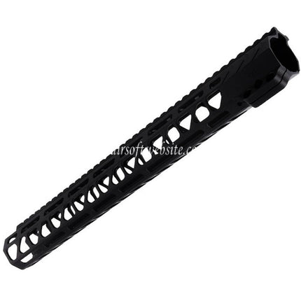 BAD Workhorse CNC Aluminum 15 Pouces Free Float M-LOK Rail de Garde-Main Convient pour VFC AR M4 Série GBB Fusil Airsoft Noir