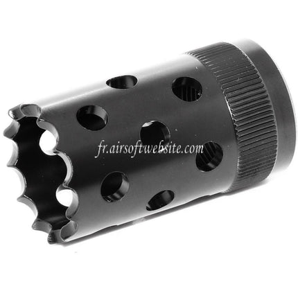 CYMA 50mm Sport Tactical M3 Shotgun Cache-Flamme Frein de Bouche Convient pour -22mm CCW Fileté sens antihoraire Canon Fusils Airsoft Noir