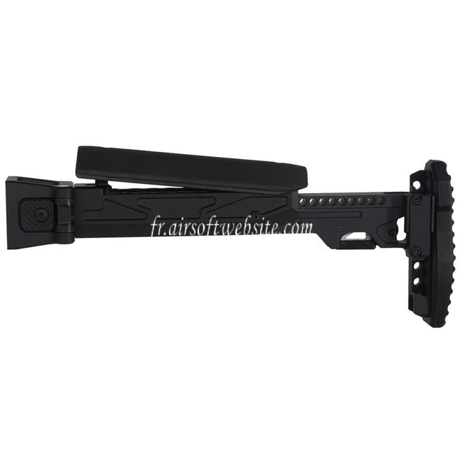 5KU KPYK Pliable Télescopique Crosse avec Cheek Riser Convient pour Tokyo Marui AKM Série GBB Fusils Airsoft Noir