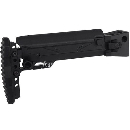 5KU KPYK Pliable Télescopique Crosse avec Cheek Riser Convient pour Tokyo Marui AKM Série GBB Fusils Airsoft Noir
